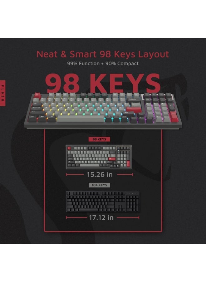 FL ESPORTS FL980 96%  RGB Gaming Mechanical Keyboard  Hot Swappable Kailh Box Red Switch - Programmable, Durable PBT Keycaps  - Image 5