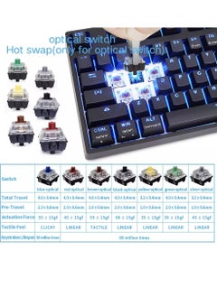 SKYLOONG GK87 RGB Mechanical Gaming Keyboard - Red Switch (Silent & Linear) - Hot Swappable - Detchable Braided USB C Cable - Full RGB With Software  - Image 2