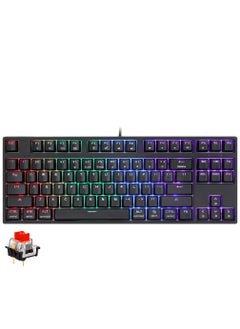 SKYLOONG GK87 RGB Mechanical Gaming Keyboard - Red Switch (Silent & Linear) - Hot Swappable - Detchable Braided USB C Cable - Full RGB With Software  - Image 1