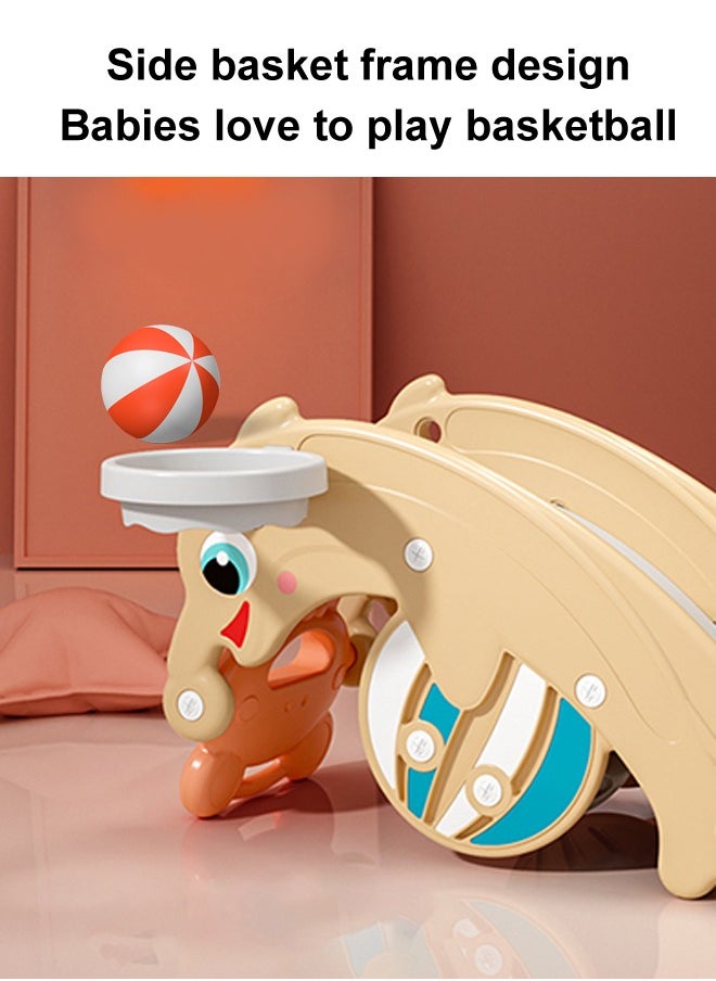 JSAITOYS Children's Multi-Functional Slide Rocking Horse Combination For Baby Household Small Sliding Toy  - Image 3