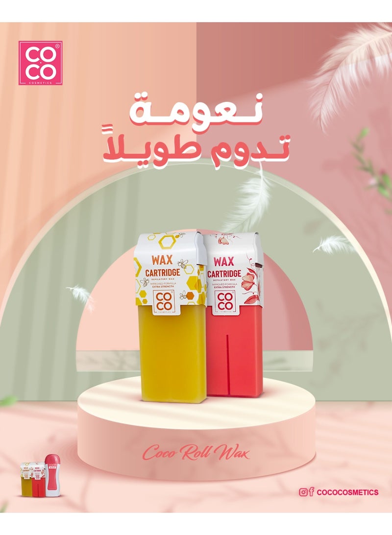 COCO Depilatory Wax 100ml – Soft Wax Refill Cartridge for Roll-On Waxing Kit, Hair Removal Wax for Sensitive Skin, Rose Depilatory Wax, Beige Roll-On Wax, Spa and Salon Hair Removal, Soft Wax Cartridge for Home and Professional Use, Roll-On Wax Refill, Hair Removal Wax for Face & Body - Image 2