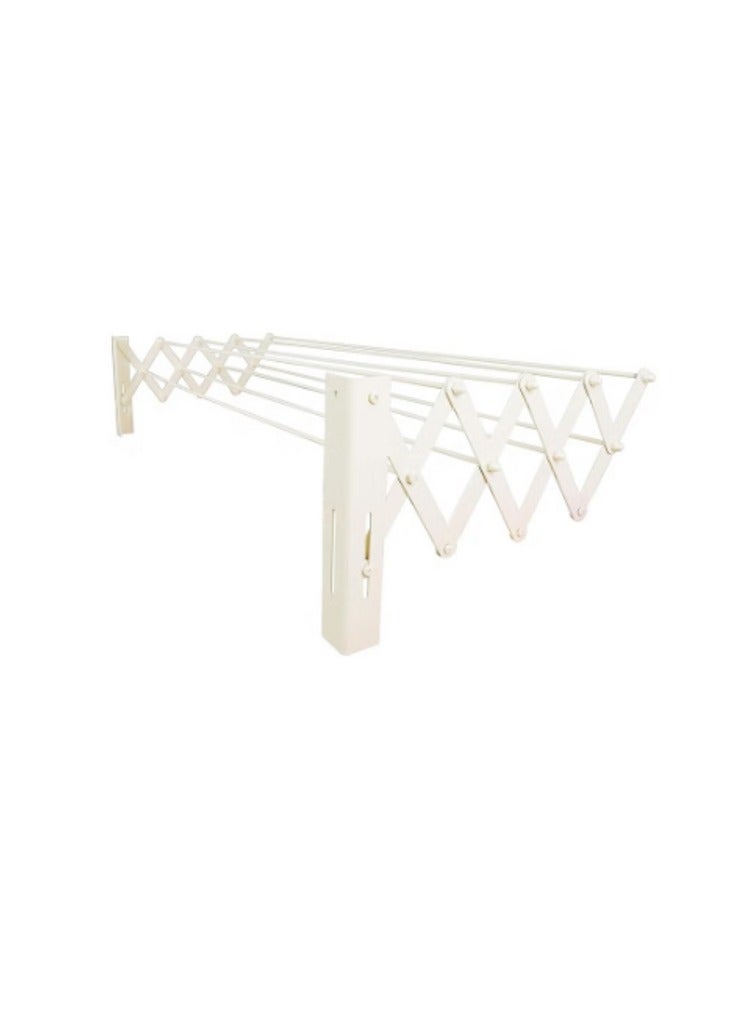 Foldable Clothes White Drying Rack – 120 cm Wall-Mounted Metal Rack – Space-Saving, Durable, and Ideal for Small Spaces, Indoor and Outdoor Use