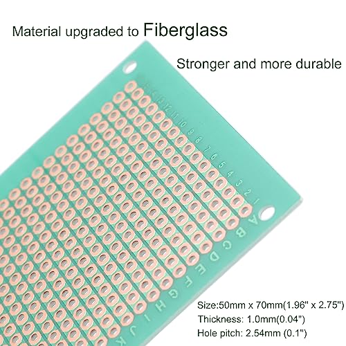 GENNEL 10-Pieces 50mm x 70mm Copper Strip PCB Board, 368 Holes Perfboard, Universal Stripboard Printed Circuit Board for Soldering Prototyping Testing Repair DIY - Image 4