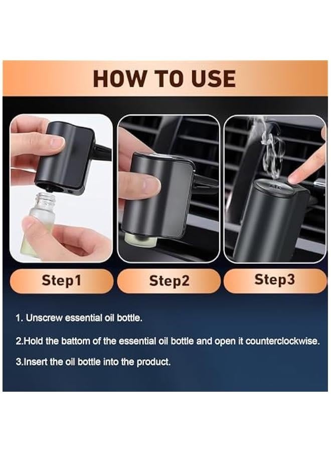 Car Air Freshener Diffuser Adjustable Concentration Car Diffusers for Essential Oils,Smart Car Air Freshener Vent Clips for Car, Office, Bathroom(Diffuser+1pcs Oil,Cologne) - Image 4