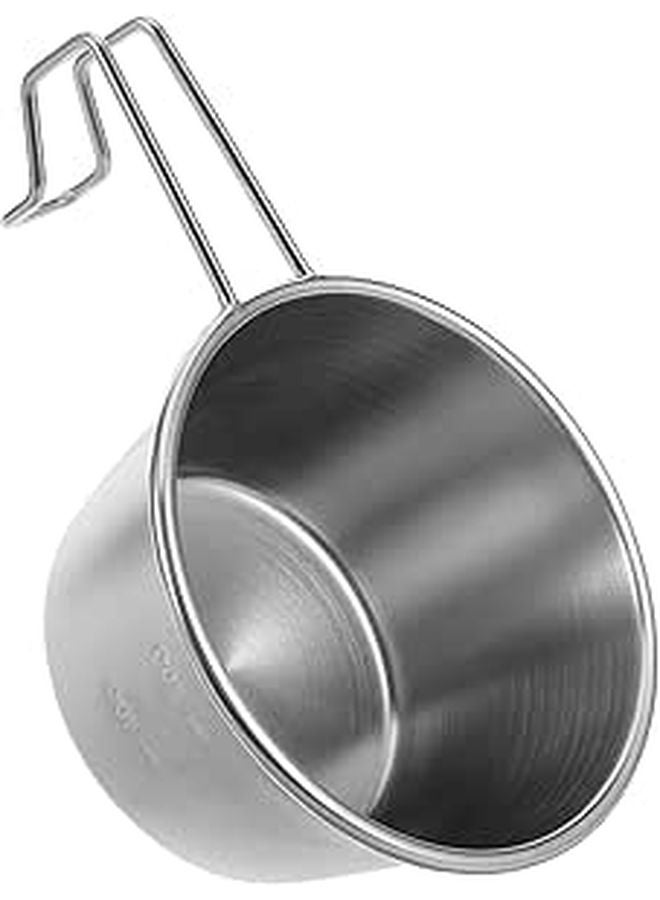 Stainless Steel Camping Bowl 200ml Portable Boiling Water Cup with Handle for Hiking Backpacking - Image 1