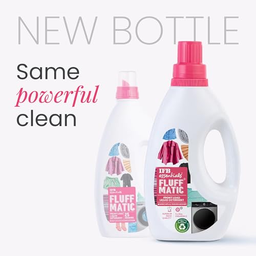 IFB essentials Fluff Matic Front Load Liquid Detergent - 880ML | Removes Tough Stains | Concentrated Formula for Extra Washes | Long Lasting Floral Fragrance | Preserves Softness & Shine - Image 5