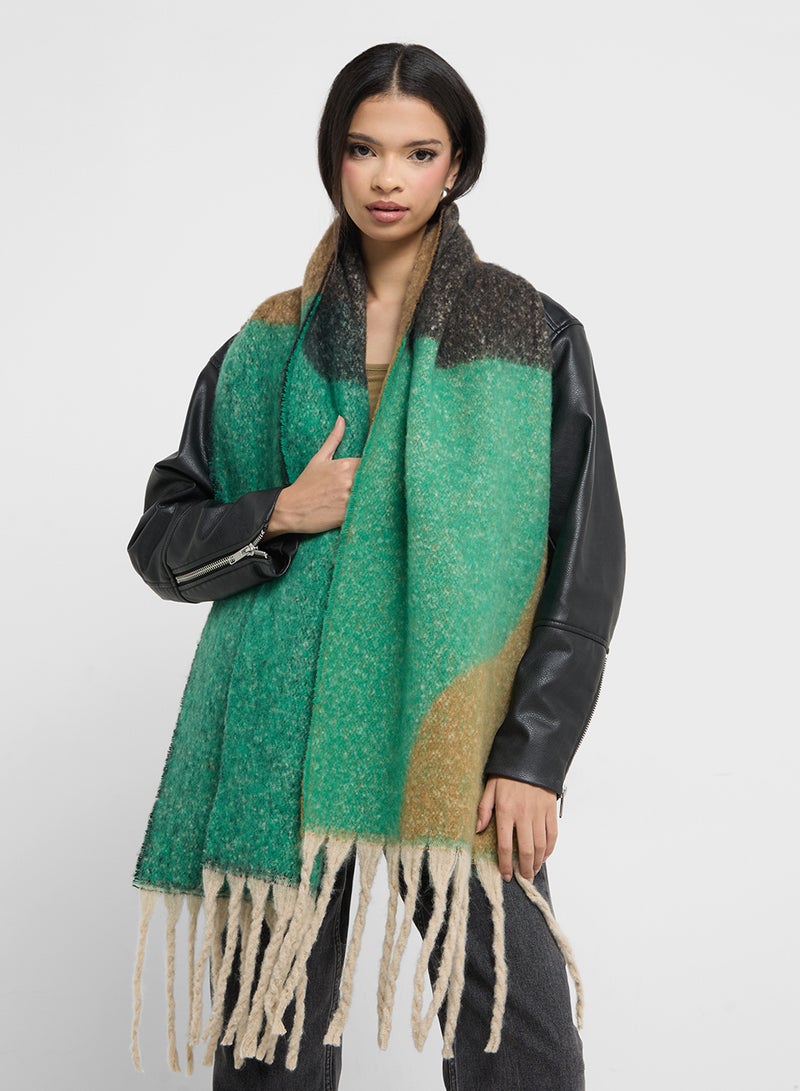 ELLA Light Weight Long Oversized Floral Winter Scarf - Image 3