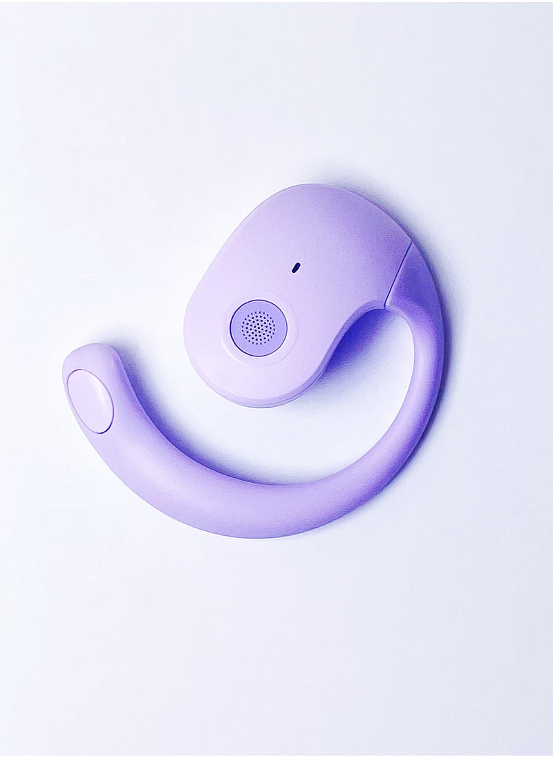 Generic - Open Ear TWS Headphones with Ear hook, Portable Mini Speaker 3D Ball Charging Case Clear Stereo Sound Built-in Mic,Wireless Headset Earbuds Workout Sports Fitness Bluetooth Earphones (Lavender Purple) - Image 1
