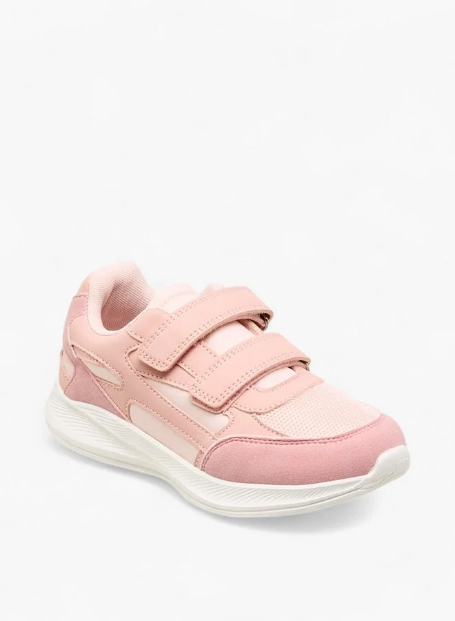 ليتل ميسي Panelled Sneakers with Hook and Loop Closure