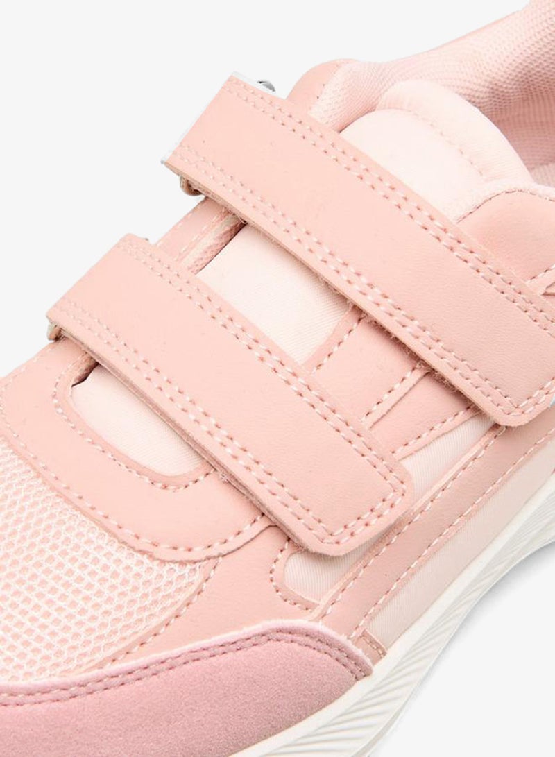 Little Missy Panelled School Sneakers With Hook And Loop Closure - Image 4