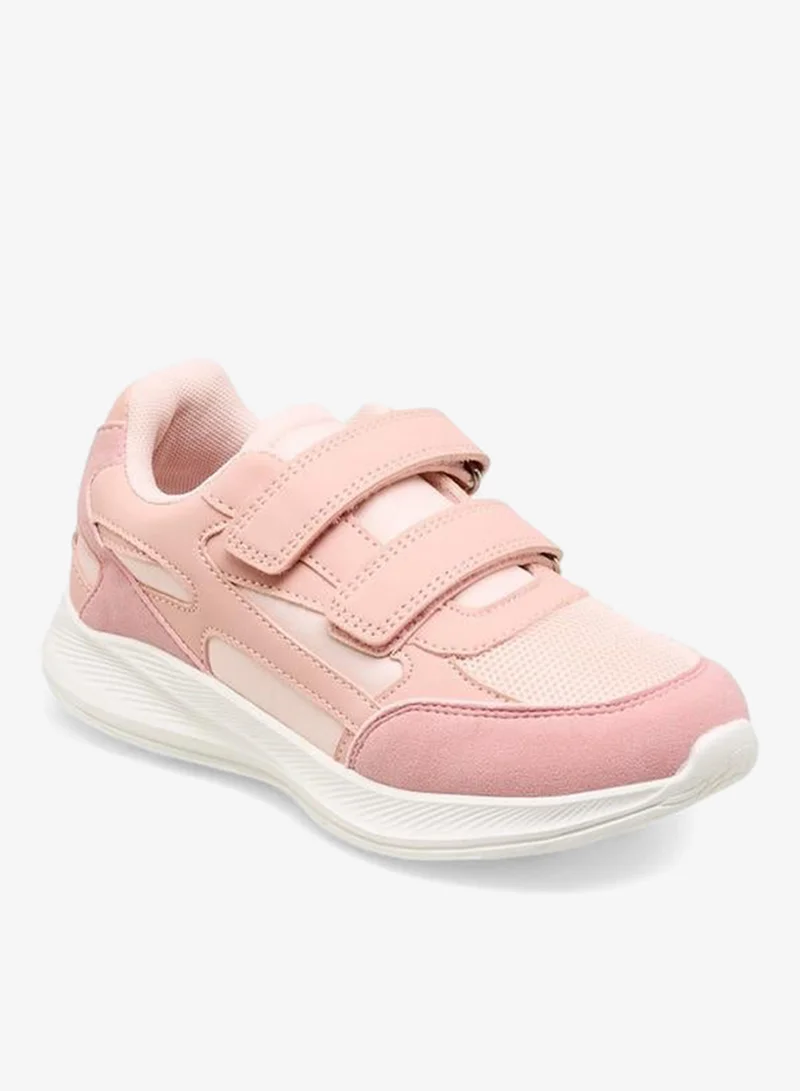 ليتل ميسي Panelled School Sneakers With Hook And Loop Closure