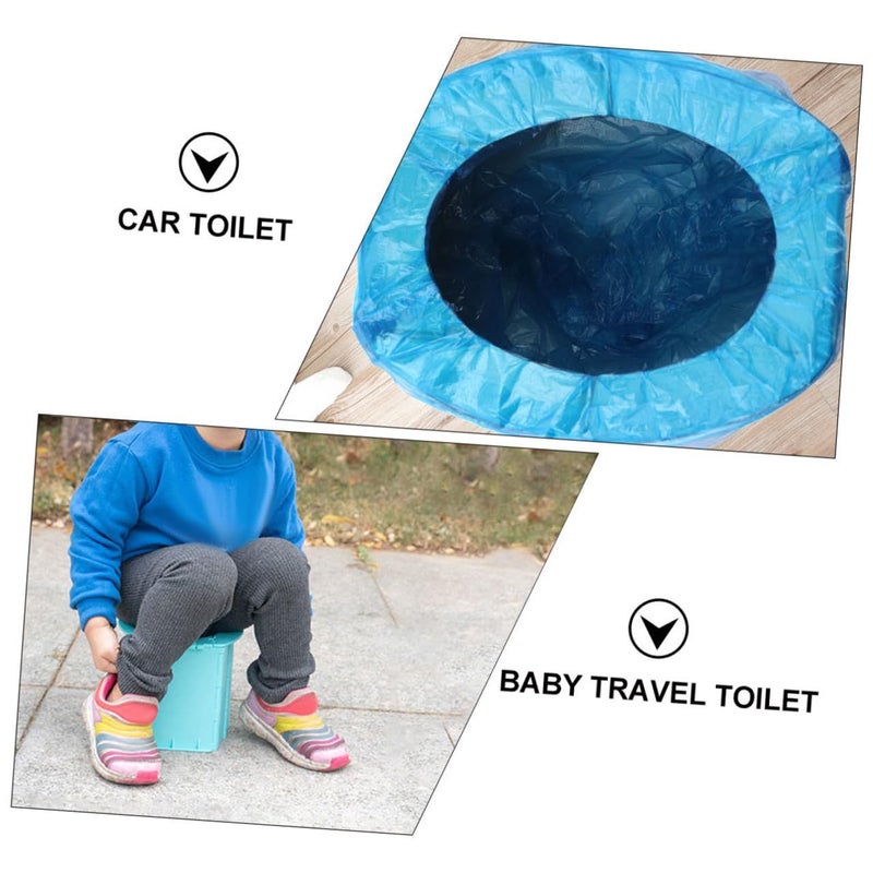 Kisangel Portable Foldable Travel Potty Seat For Boys Blue Outdoor Car Use Training Stool - Image 4