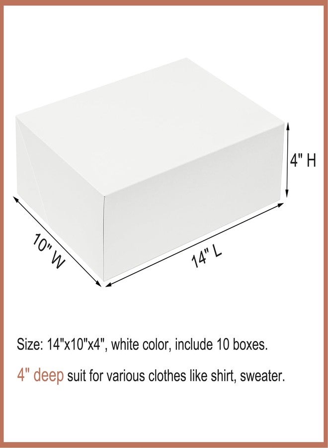 Mefleet 14x10x4 Large Gift Boxes with Lids 10 Pack Extra Deep Clothes Shirt Robe Sweater Box for Christmas Presents, Holidays, Birthday Gift Wrapping White - Image 2