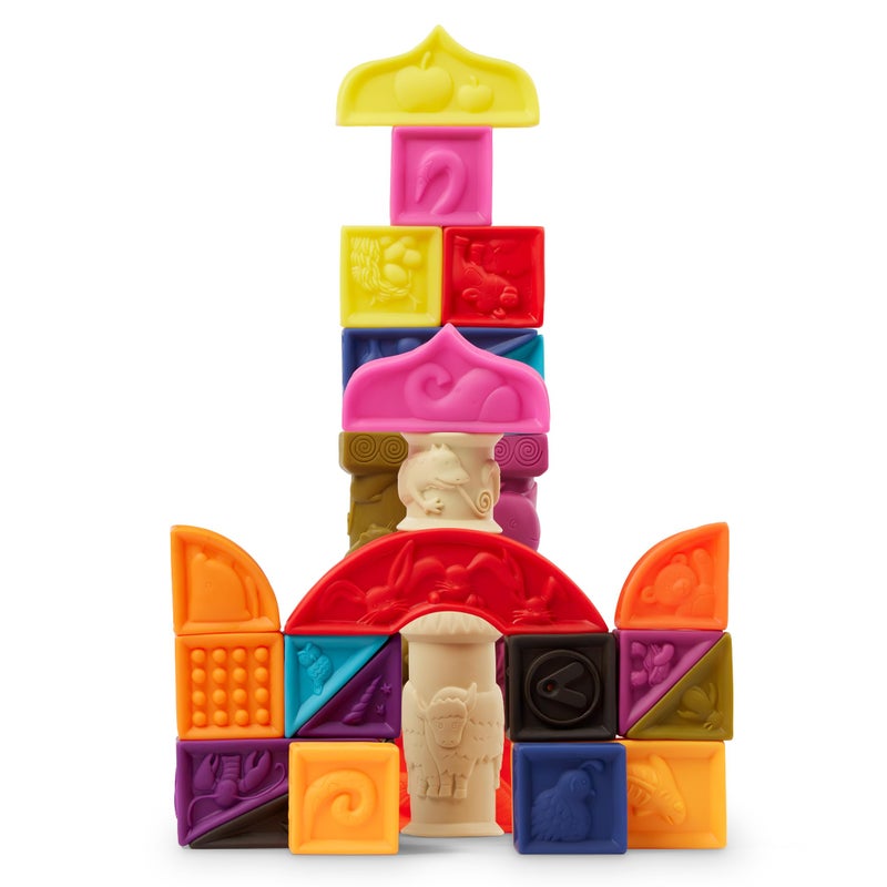 بي. تويز مكعبات الأطفال Elemenosqueeze - 26 كتلة تكديس