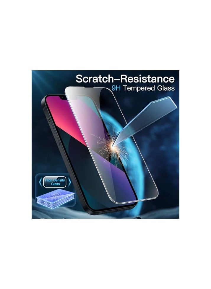 JETech 3 in 1 Matte Case for iPhone 13 6.1-Inch with 2-Pack Tempered Glass Screen Protector, Translucent Frosted Shockproof Phone Cover (Black) - Image 4