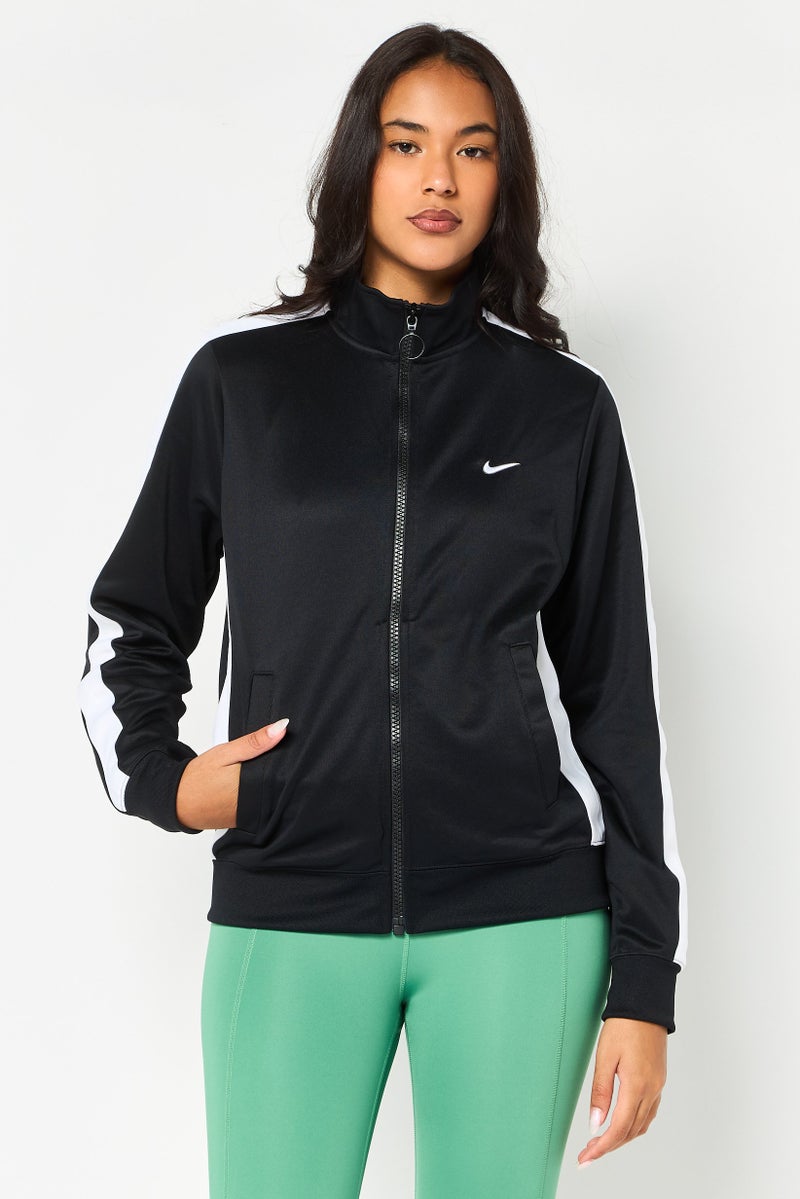 Nike جاكيت خارجي نسائي فضفاض بأكمام طويلة، أسود - Image 1