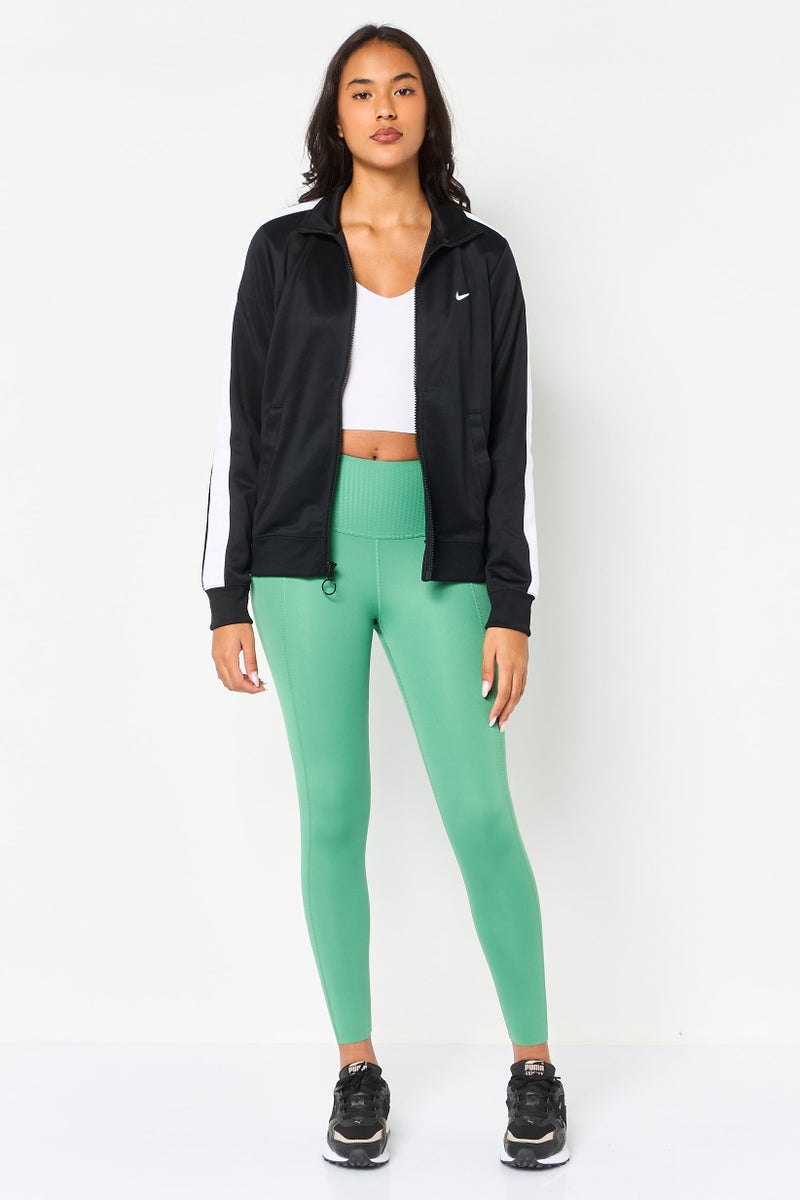 Nike جاكيت خارجي نسائي فضفاض بأكمام طويلة، أسود - Image 2