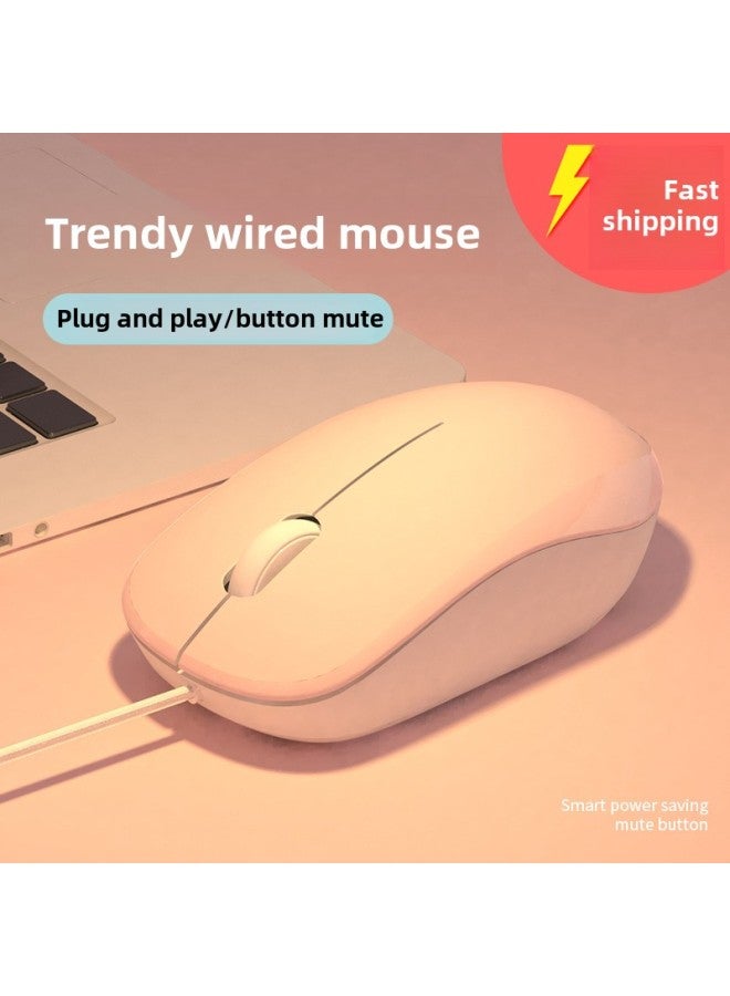 Wired Mouse Girl Office Home Silent Silent Laptop Desktop Universal Wireless-Color:Wired Version 【sakura Pink】 Silent on + Imported Chip-Interface:Official Standard - Image 5