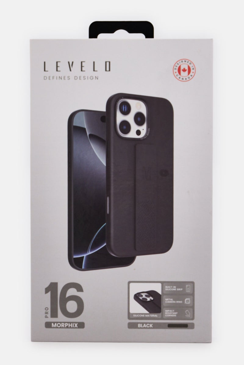 LEVELO iPhone 16 Pro Morphix Silicone Grip Protective Case, Black - Image 2