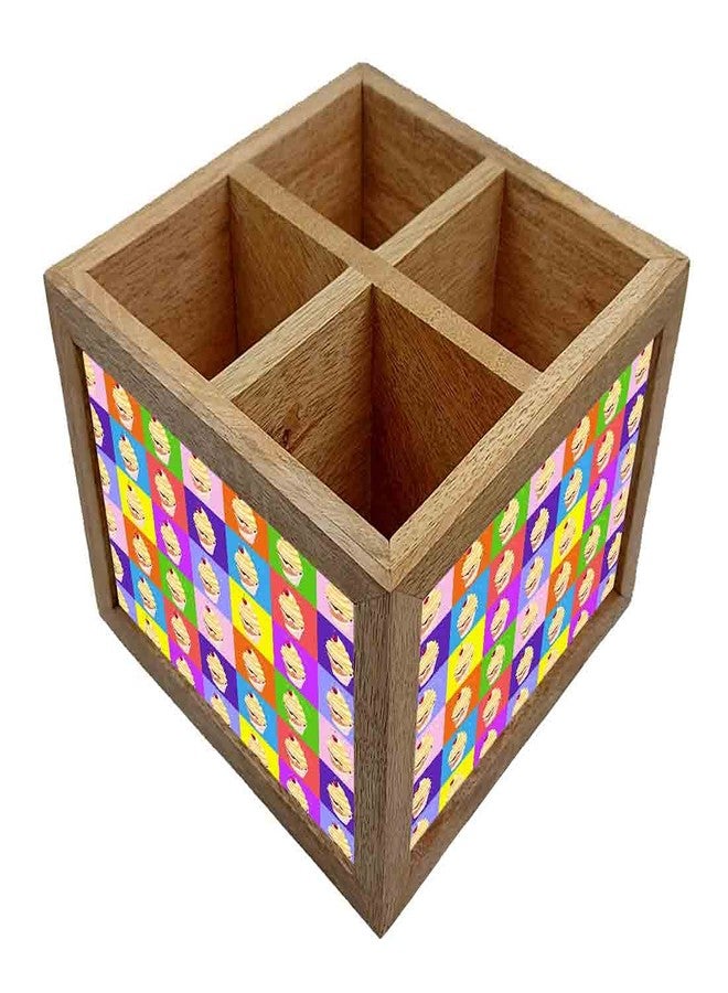 Nutcase Wooden Cutlery Stand Holder Silverware Caddy Spoons Forks Knives Organizer for Dining Table & Kitchen -Made in India-Spoons NOT Included - Cup Cacke - Image 3