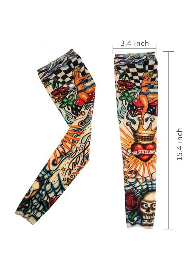 Akstore Temporary Tattoo Sleeves Set Arts Temporary Fake Slip On Tattoo Arm Sleeves Kit (Multicolor Set1) - Image 3