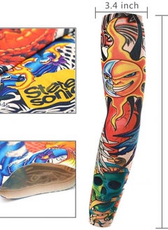 Akstore Temporary Tattoo Sleeves Set Arts Temporary Fake Slip On Tattoo Arm Sleeves Kit (Multicolor Set1)  - Image 2