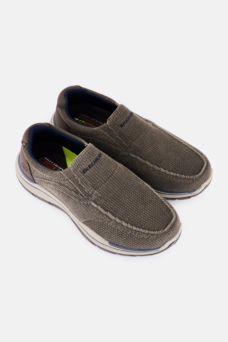 SKECHERS Men Expected Cowen Slip On Outdoor Shoes, Dark Brown  - Image 3
