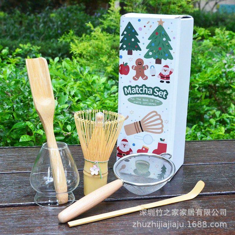 Christmas Gift Matcha Set With Matcha Tools, Tea Ceremony Matcha Whisk, Tea Spoon, Tea Stirrer 304 - Image 1