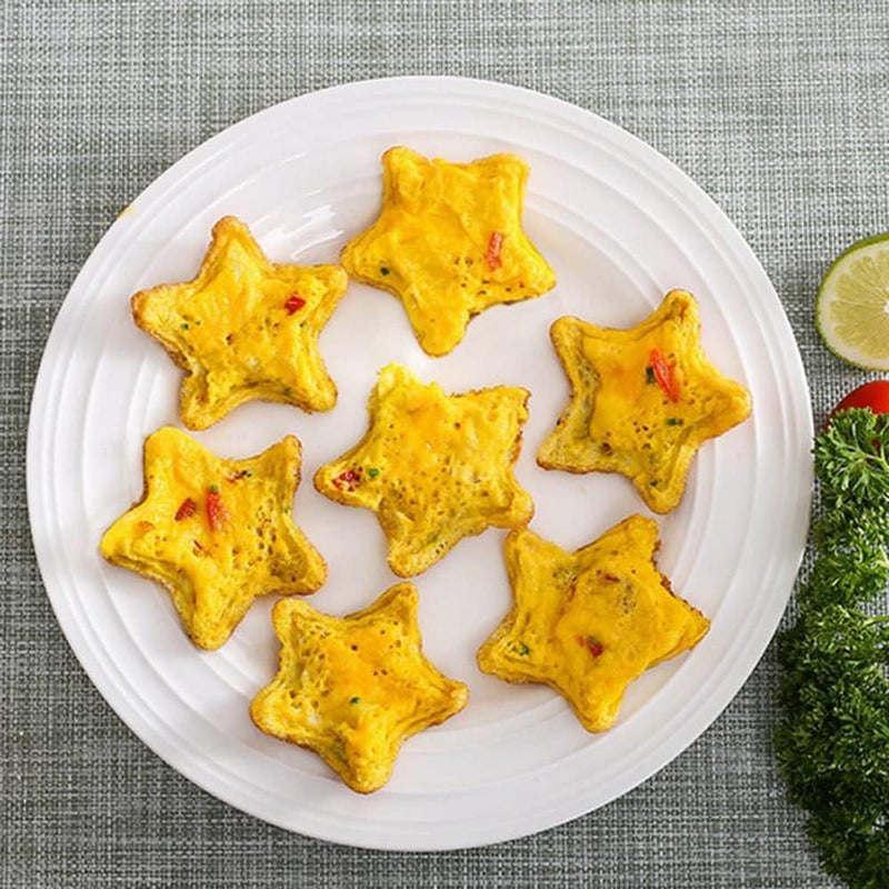 TUKE Nonstick Pancake Molds Ring Silicone Fried Egg Mould Reusable Pancake Maker Egg Ring Kitchen Cooking Baking Tools (Star Shape) - Image 3