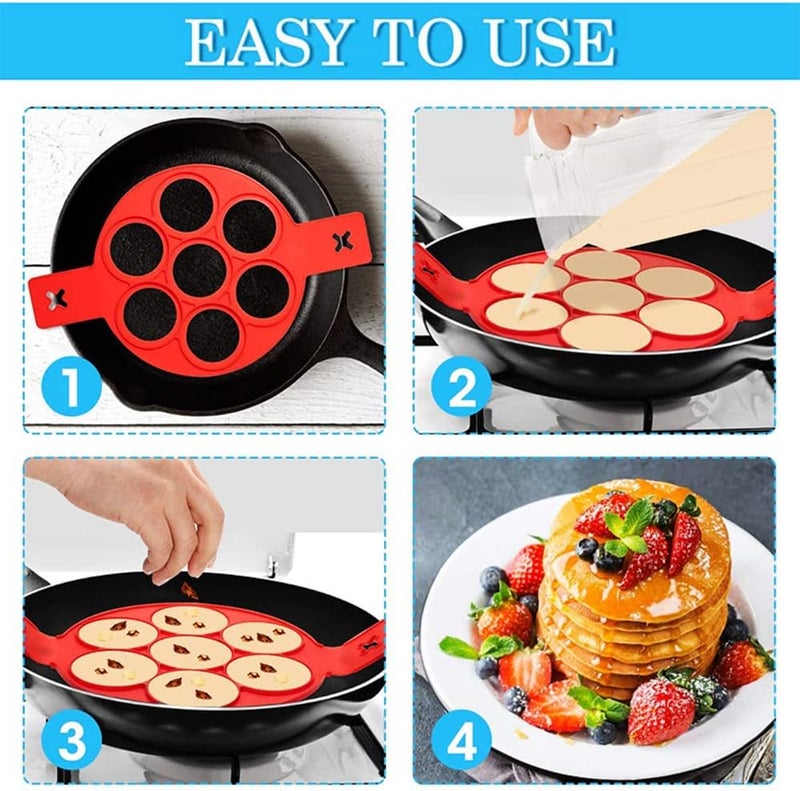 TUKE Nonstick Pancake Molds Ring Silicone Fried Egg Mould Reusable Pancake Maker Egg Ring Kitchen Cooking Baking Tools (Star Shape) - Image 5