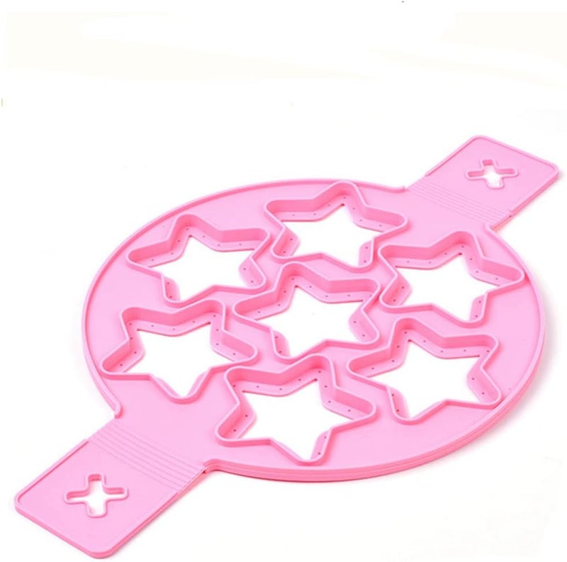 TUKE Nonstick Pancake Molds Ring Silicone Fried Egg Mould Reusable Pancake Maker Egg Ring Kitchen Cooking Baking Tools (Star Shape) - Image 2