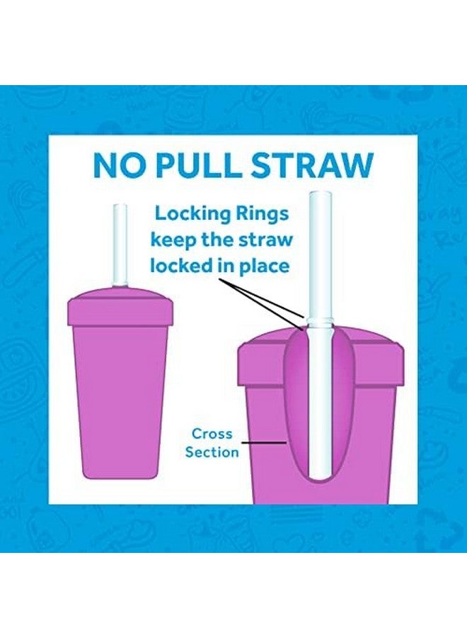 Re-Play 10 oz. Straw Cups for Kids with Silicone Locking Straws - Dishwasher & Microwave Safe - Made in USA - Set of 4-7.37" x 7.37" x 1.25" - Mermaid - Image 3