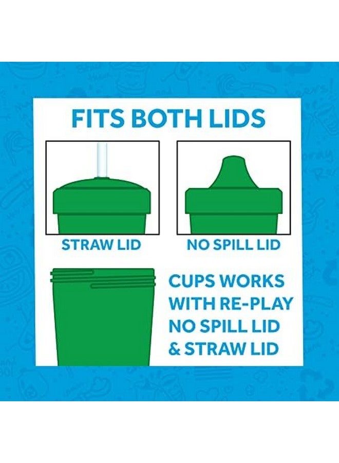 Re-Play 10 oz. Straw Cups for Kids with Silicone Locking Straws - Dishwasher & Microwave Safe - Made in USA - Set of 4-7.37" x 7.37" x 1.25" - Mermaid - Image 5