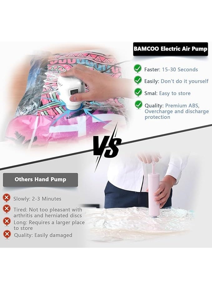 مضخة كهربائية لأكياس التخزين المفرغة من الهواء من ديتران، مضخة تفريغ الهواء للسفر لمختلف أكياس تفريغ الهواء، مضخة هواء محمولة لضغط الشنط والملابس والبطانيات وشنط السفر، أبيض - Image 3