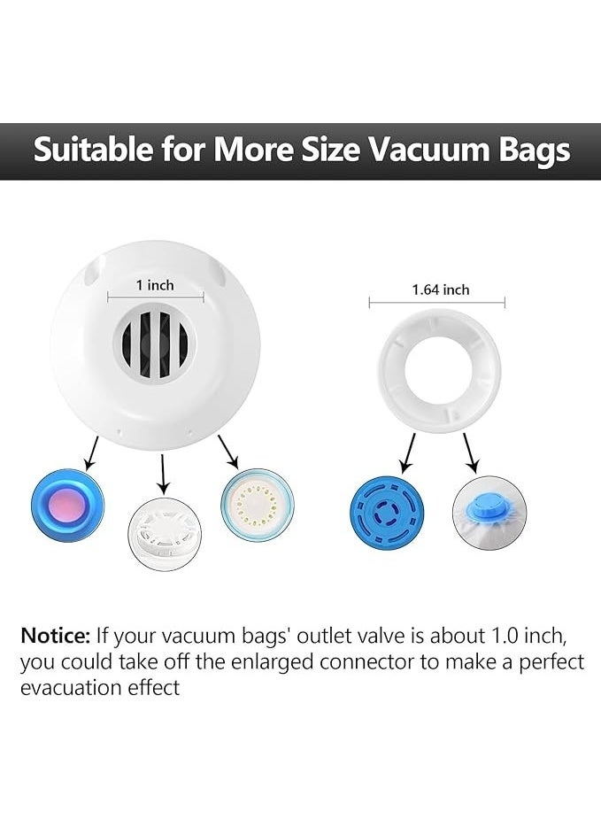 مضخة كهربائية لأكياس التخزين المفرغة من الهواء من ديتران، مضخة تفريغ الهواء للسفر لمختلف أكياس تفريغ الهواء، مضخة هواء محمولة لضغط الشنط والملابس والبطانيات وشنط السفر، أبيض - Image 5