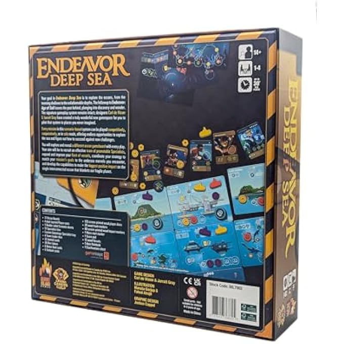 أسمودي Asmodee Burnt Island Games Endeavor Deep Sea - لعبة استكشاف استراتيجية لوحية مغامرة تحت الماء ل 1 إلى 4 لاعبين من سن 14+ - Image 5