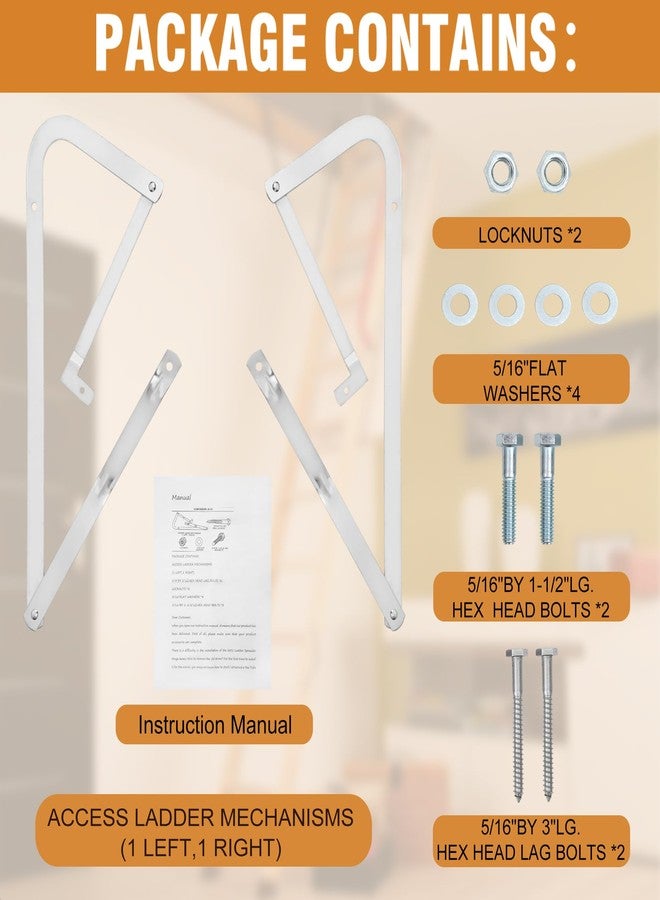 Vanesa 55-1 Attic Ladder Spreader Hinge Arms Compatible with Werner Models Mk 1 Thru Mk 3, A2208 A2210 A2508 A2510 W2208 W2210 W2508 W2510 WH2208 WH2210 WH2508 WH2510 WH3008 WH3010, MFG 2006 and Older - Image 5