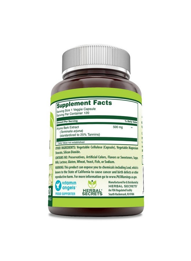 Herbal Secrets Arjuna Bark Extract Supplement | 500 Mg | 120 Veggie Capsules | Non-GMO | Gluten Free | Made in USA - Image 2
