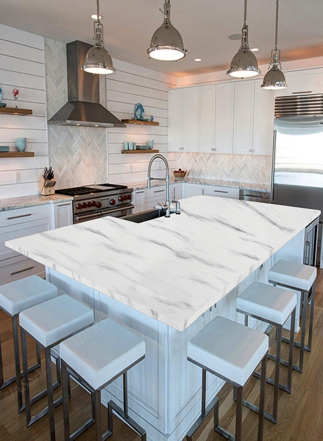 Fusion Graphix White Granite Look Marble Gloss Film Vinyl Self Adhesive Counter Top Peel and Stick Door Wardrobe Wall Papers Wall Decal M-2 (12x100) - Image 3