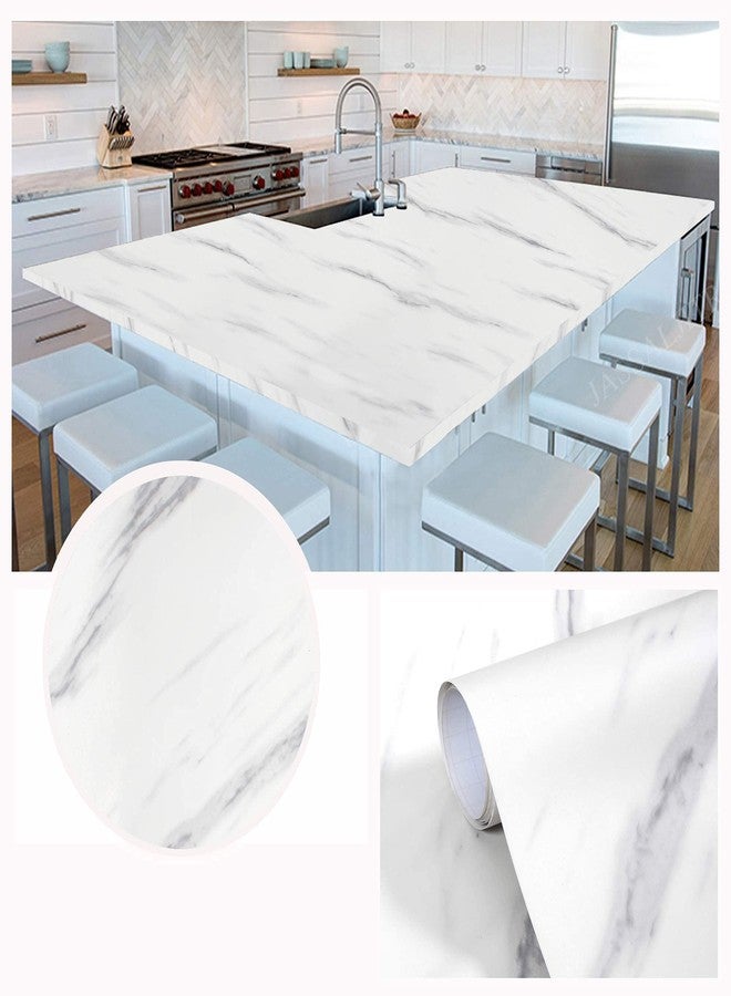 Fusion Graphix White Granite Look Marble Gloss Film Vinyl Self Adhesive Counter Top Peel and Stick Door Wardrobe Wall Papers Wall Decal M-2 (12x100) - Image 2
