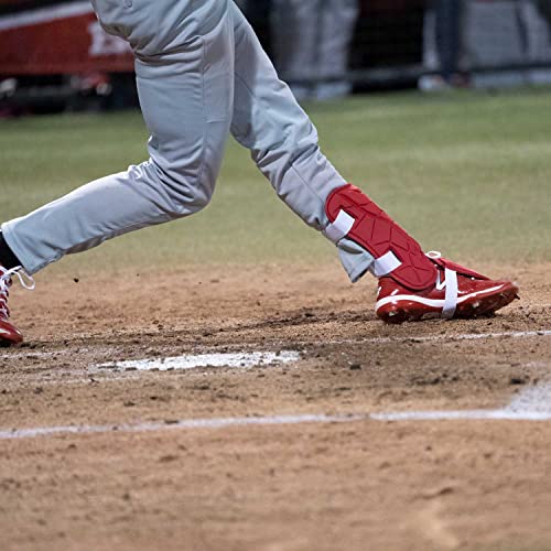 G-Form Elite Batter's Leg Guard - Baseball Leg Guard with Adjustable Straps - RH Hitter, Silver, Youth - Image 2