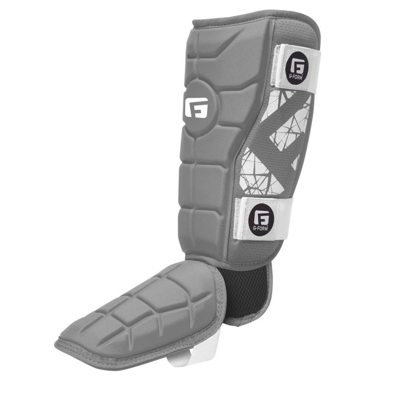 G-Form Elite Batter's Leg Guard - Baseball Leg Guard with Adjustable Straps - RH Hitter, Silver, Youth - Image 4