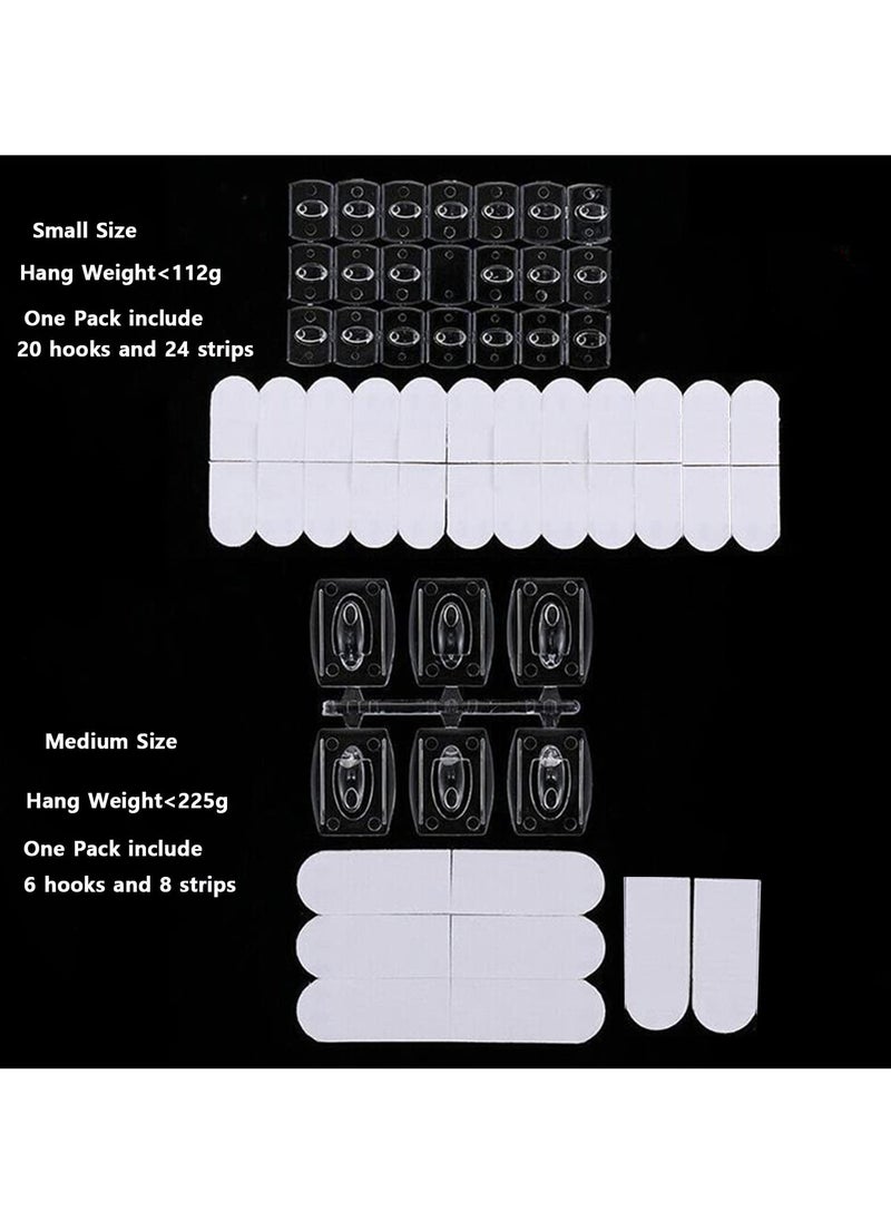 Generic - Damage-Free Adhesive Utility Hooks for Home, Dorm and School, 20 Small and 6 Medium Organizers for Easy Hanging - Image 1