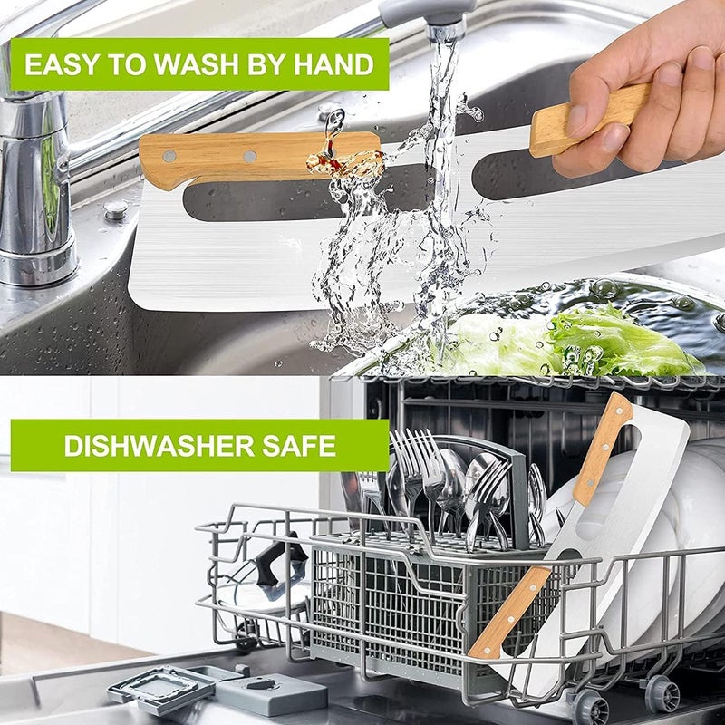 GION Pizza Knife Cutter Pizza Slicer 14 Stainless Steel Pizza Cutter with Safe Wooden Handle Protective Cover 1Pcs - Image 4