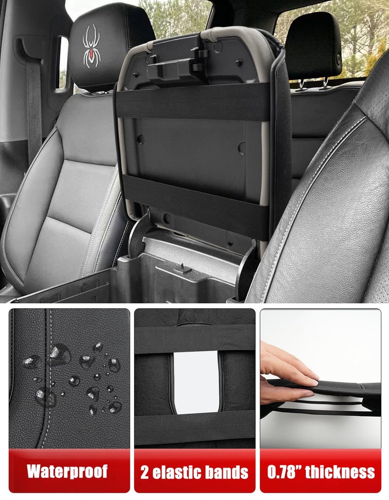 KBH Center Console Armrest Cover for 2019-2026 GMC Sierra & Chevy Silverado, 2021-2026 Tahoe & Suburban & Yukon, Bucket Seat Console Accessories, Black-Gray Stitches - Image 5
