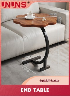 UNUNS C-Shaped Side Table,Flower Shape Small Wooden Nightstand,Bedside Table For Living Room Kitchen Garden Bedroom,Small Accent Table  - Image 2