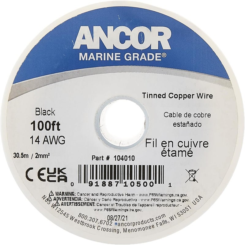 ancor سلك نحاسي مغطى أنكور 104010، 14 AWG، أسود - 100 قدم - Image 2