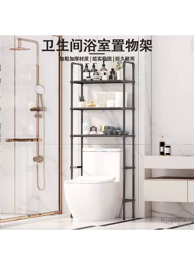 Multi-purpose metal storage organizer placed over the toilet or washing machine – a space-saving shelving unit with 3 tiers and side hooks. - Image 5