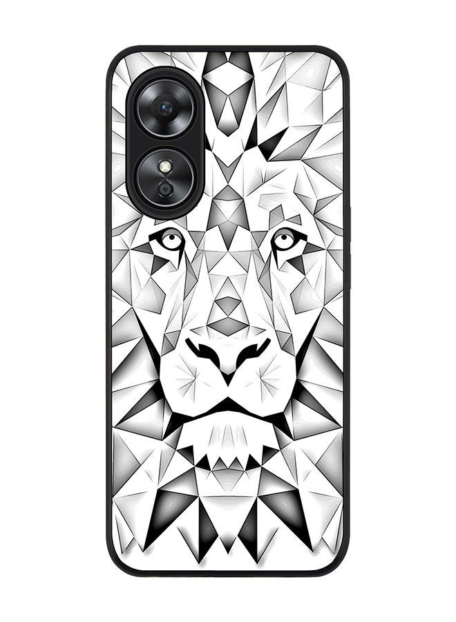 Stylizedd Rugged Black edge case for Oppo A97 Slim fit Soft Case Flexible Rubber Edges Anti Drop TPU Gel Thin Cover - Poly Lion - Image 1