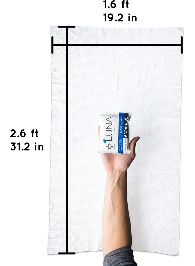 Luna Lifestyle Luna Lifestyle XL Wet Wipe Cleansing Body Wipes All Natural - 3 Pack Individual Pouches - Gentle & Unscented - No Rinse Bathing and Shower Wipe - Great for After Workout, Camping, Travel, Yoga, Gym - Image 5